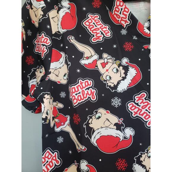 NEW Betty Boop V-Neck Short Sleeve Scrub Top Size MEDIUM Santa Baby - Picture 3 of 6